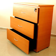 3 Drawer Office Stand, Storage Cabinet Drawer File Cabinet with Locker Key